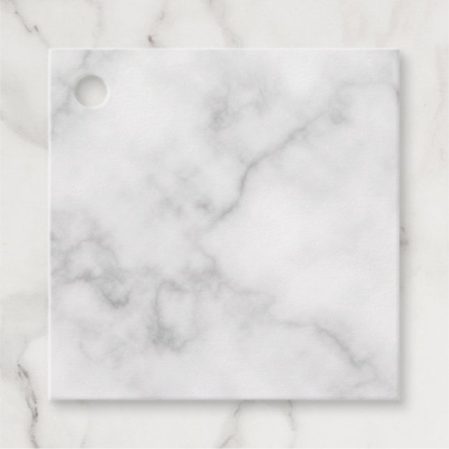 Blank White Marble Bröllop Gåvor Etiketter (Framsida)