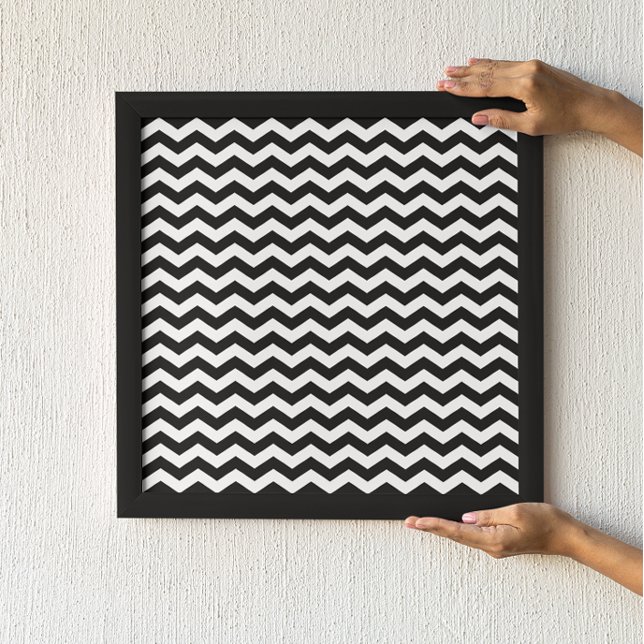 Blank White och Black Chevron Mönster Poster (Skapare uppladdad)