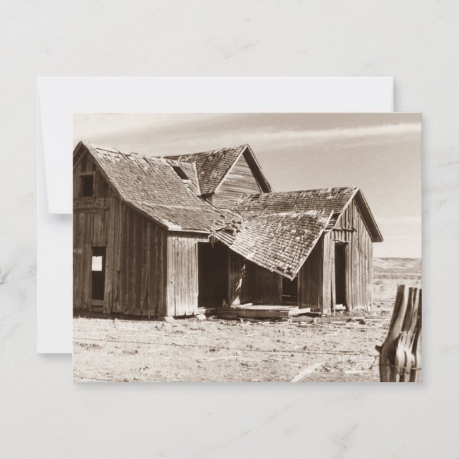 Blanka aviseringsinbjudan Old Homestead Sepia Inbjudningar (Framsida)