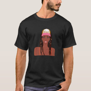 Blanka Black Girl Fransk Braids Baseball Cap Hair T Shirt