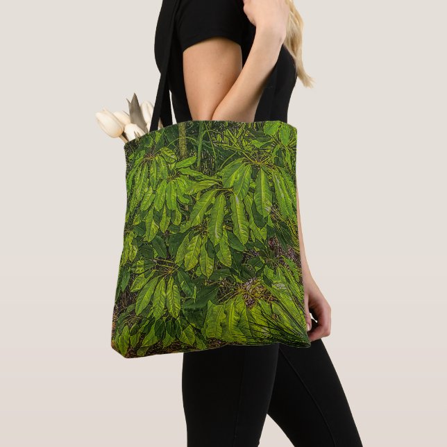Blanka blad i solljus  tygkasse (Närbild)