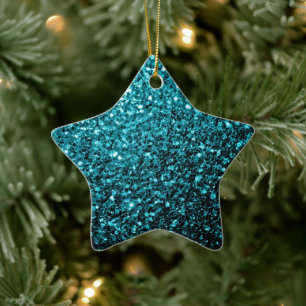 Blanka blanka faux glitter sparklor julgransprydnad keramik