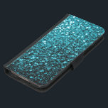 Blanka blanka faux glitter sparklor samsung galaxy s5 plånboksfodral<br><div class="desc">Vackra glamorösa ljusblå glansig glitter-gnistor. Foto av cyan blue sparkles ej verkligt</div>