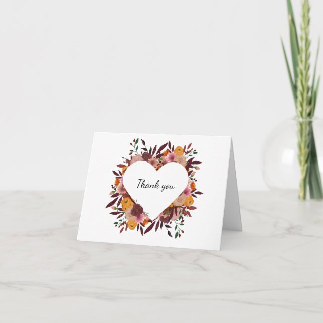 Blanka Bröllop-blomman - tack för kort (Framsida)