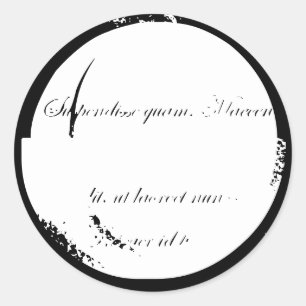 Blanka burk svart bläck vintage nedfläckad gräns runt klistermärke