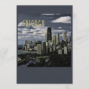 Blänka Chicago horisontTEXT Chicago Inbjudningar