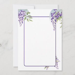 Blanka dekoration för Wisteria-blomman Inbjudningar