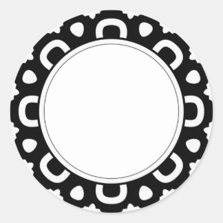 Blanka elegant, enkel mandalatetikett, rund dekal runt klistermärke