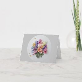 Blanka Eleganter Blommigt Note Card Sweet ärtor Tack Kort