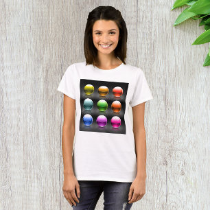 Blanka färgfyllda ikoner Abstrakten Bollar T Shirt