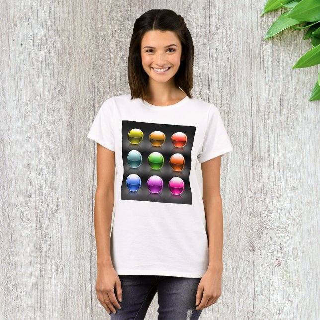 Blanka färgfyllda ikoner Abstrakten Bollar T Shirt (Skapare uppladdad)