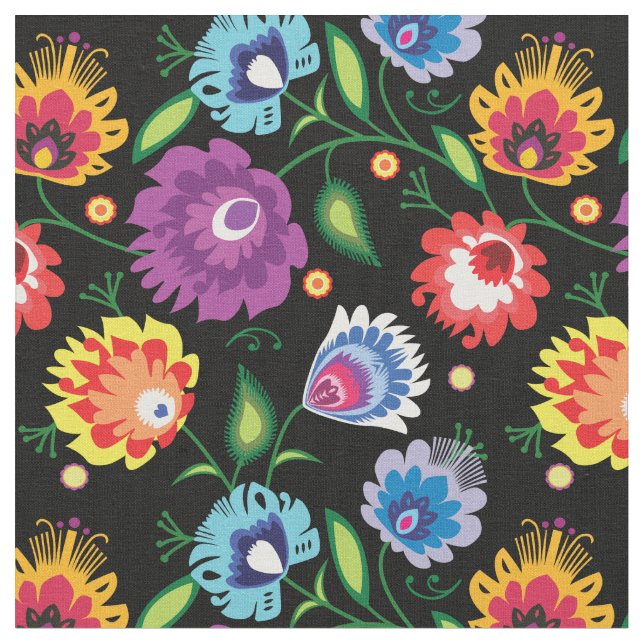 Blanka folkblommor tyg (Närbild)