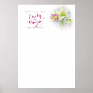 Blanka för bord-planeraren i Hellebore art Bröllop Poster