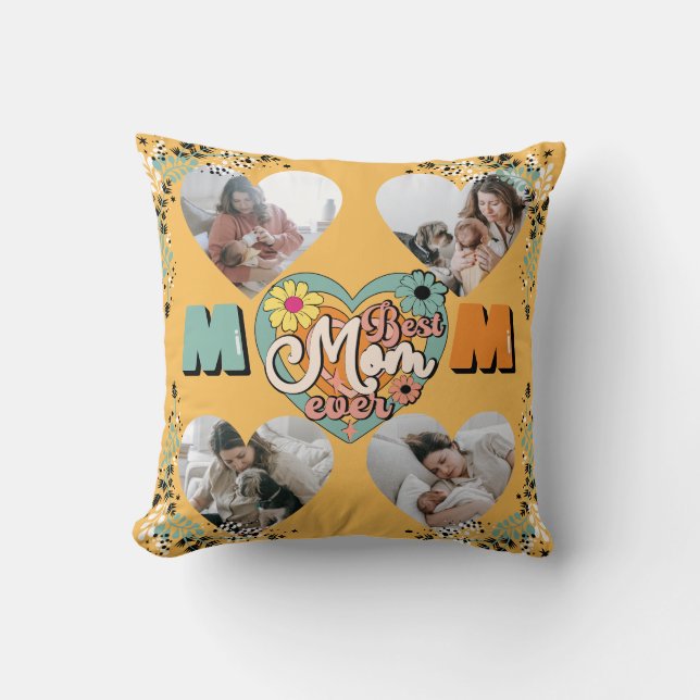 Blanka foto Ull med bästa Mamma någonsin multihjär Kudde (Framsida)