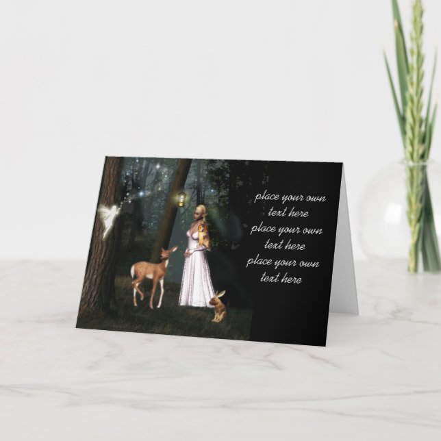 Blänka i skogen - felik fantasikort-anpassningsbar kort (Framsida)