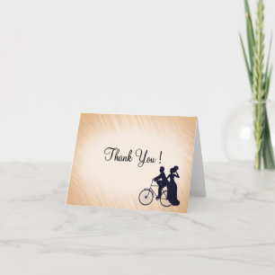 Blanka insidan av Peach Cycle Bröllop Tack Kort