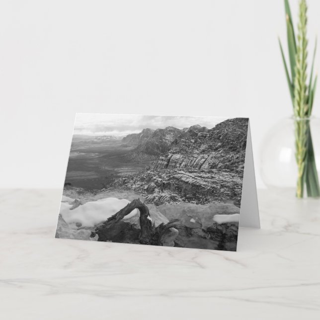 Blanka Inside Red Sten Canyon Winter B&W Hälsning Kort (Framsida)