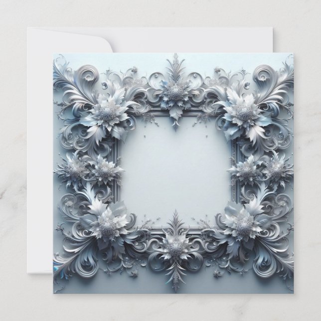 Blanka kort för personlig - Silver Grått (Framsida)