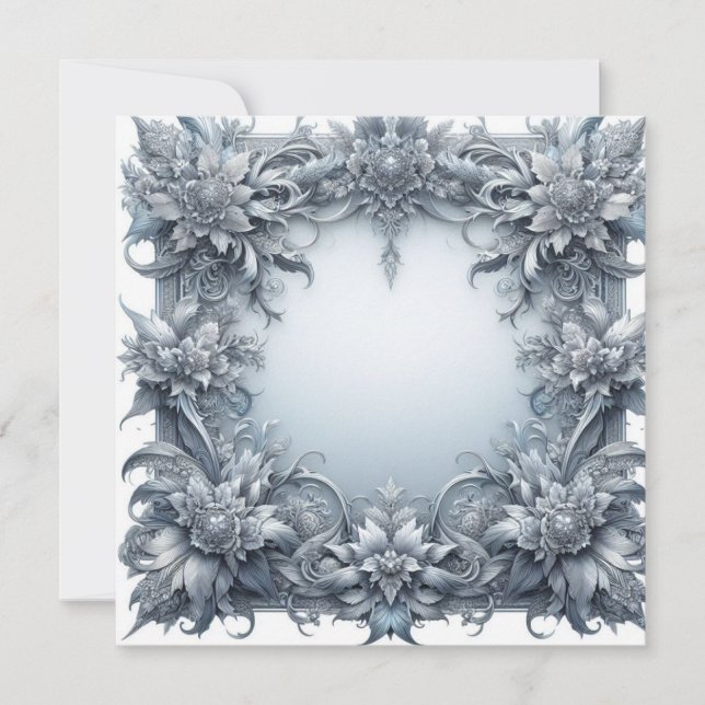 Blanka kort för personlig - Silver Grått (Framsida)