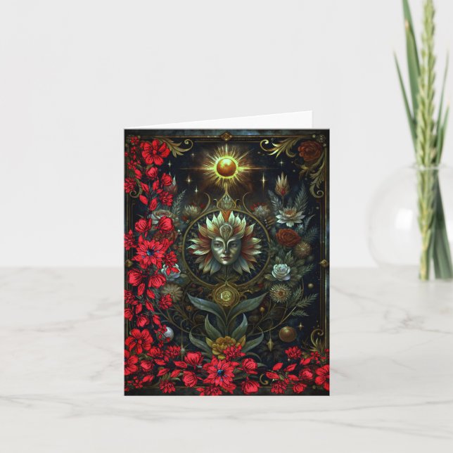Blanka kort med blomster Tarotläsare (Framsida)