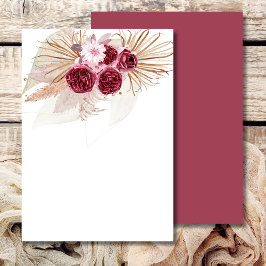 Blanka lägg din egen Boho Burgundy Pampas Grass Inbjudningar