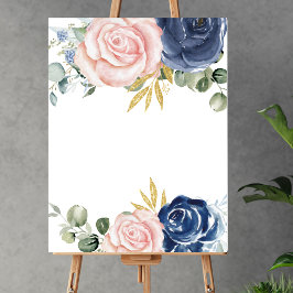Blanka lägg till egna blommigtar för marin blå ro poster