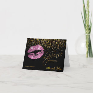 Blanka Lipense So Rosa Glitter Läppar Tack Kort