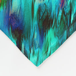 Blanka nedfläckader från blå till cyan, rödaktiga fleecefilt