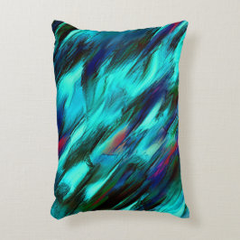 Blanka nedfläckader från cyan till blått och röda prydnadskudde