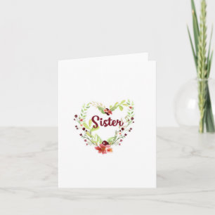 Blanka notecard för syster med blommor Heart Kort