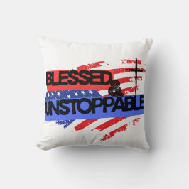 Blanka och ostoppbara amerikanska Flagga Kudde