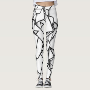 Blanka och vita Abstrakter Leggings