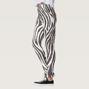Blanka och vita Zebra tryck Leggings