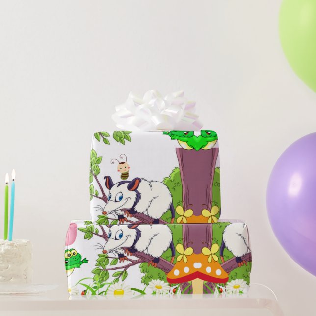 Blanka Papper, Blommigt Possum-Chickar Frog Presentpapper (Festgåvor)