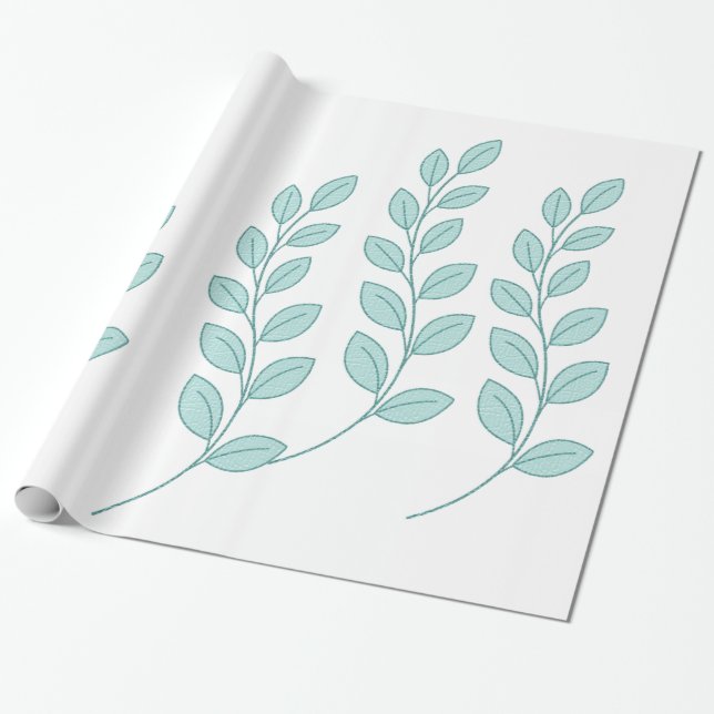 Blanka Pappra Löv, natur Presentpapper (Utrullad)