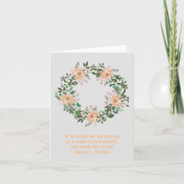 Blanka persikofärgad romersk Blommigt Utandning Kort (Framsida)