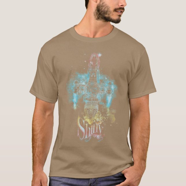 blanka rymdskepps vänner t shirt (Framsida)