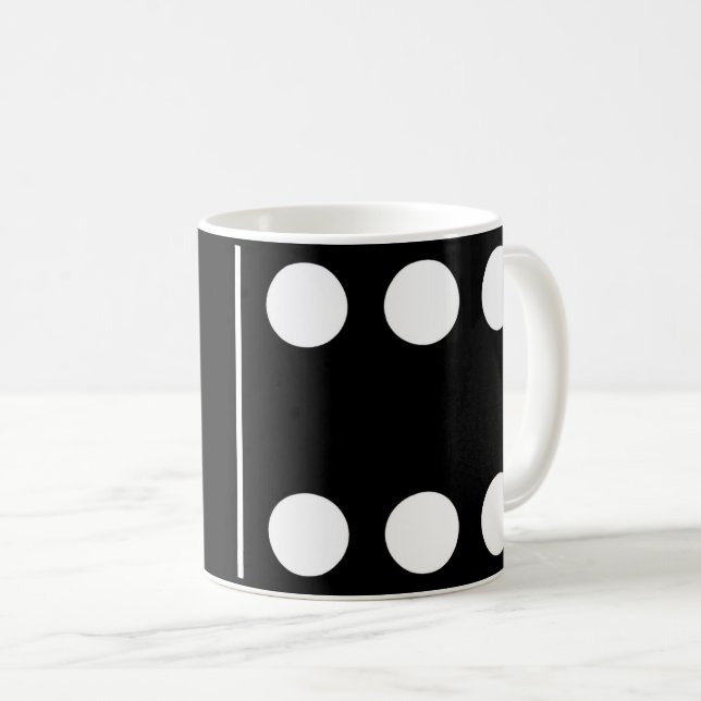 Blanka sex svarta Domino Mugg (Framsida höger)