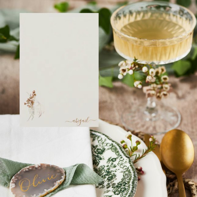 Blanka skugga för Boho Wispy Blommigt Personlig Tack Kort (Skapare uppladdad)