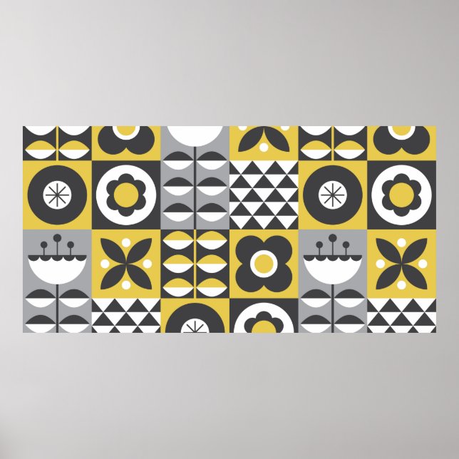 Blanka sömlös mönster-design. Skandinaviska stil Poster (Framsidan)