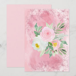 Blanka Söt Rosa och vita vattenfärger Blanka. Meddelande