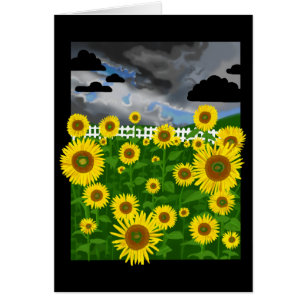 Blanka strömmande ~Sunblommor~ Blanka anteckningsk OBS Kort