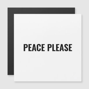 Blanka svartvit text, minimalistisk magnet