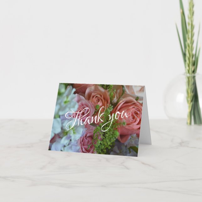 Blanka tackkort med vackra blommor (Framsida)