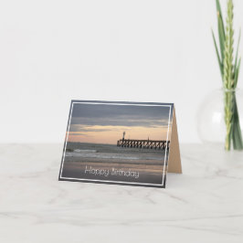 Blankenberge sunset, belgiska Kusten-födelsedagen Kort