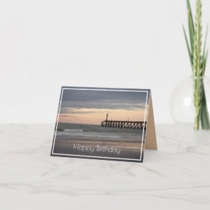 Blankenberge sunset, belgiska Kusten-födelsedagen Kort