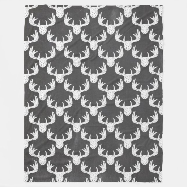 Blanket Black/White Reindeer Fleece Blanket (Framsidan)