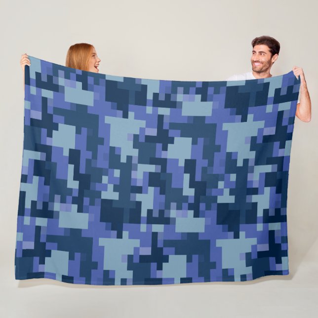Blanket Blanket Blue Digital Camouflage Fleece Bla (På plats)
