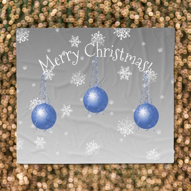Blanket Blanket Blue Finare jul Ornamece Blanket Fleecefilt (Blue Fancy Christmas Ornament Fleece Blanket)