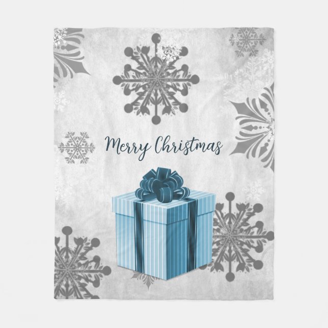 Blanket Blanket Blue jul Gift Helgdag Fleece Blank (Framsidan)
